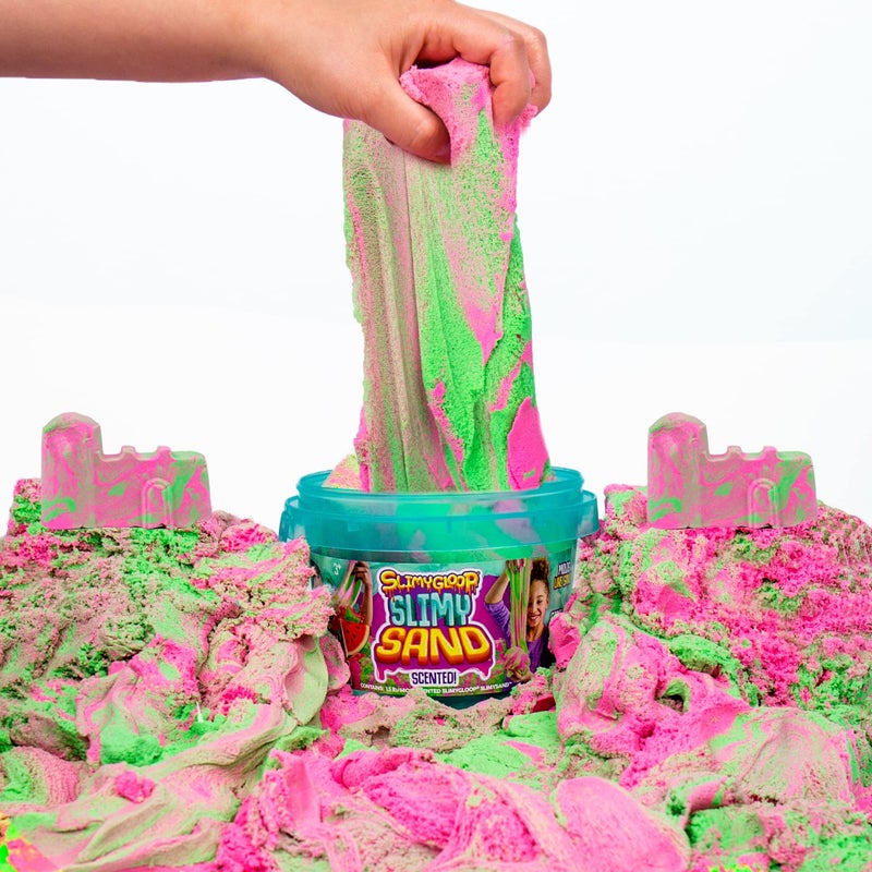SLIMYSAND البطيخ SLIMYGLOOP Slimy Sand 1.5 رطل دلو - دلو معطر باللون الوردي والأخضر النيون للأطفال من سن 3 سنوات فما فوق - Image 1